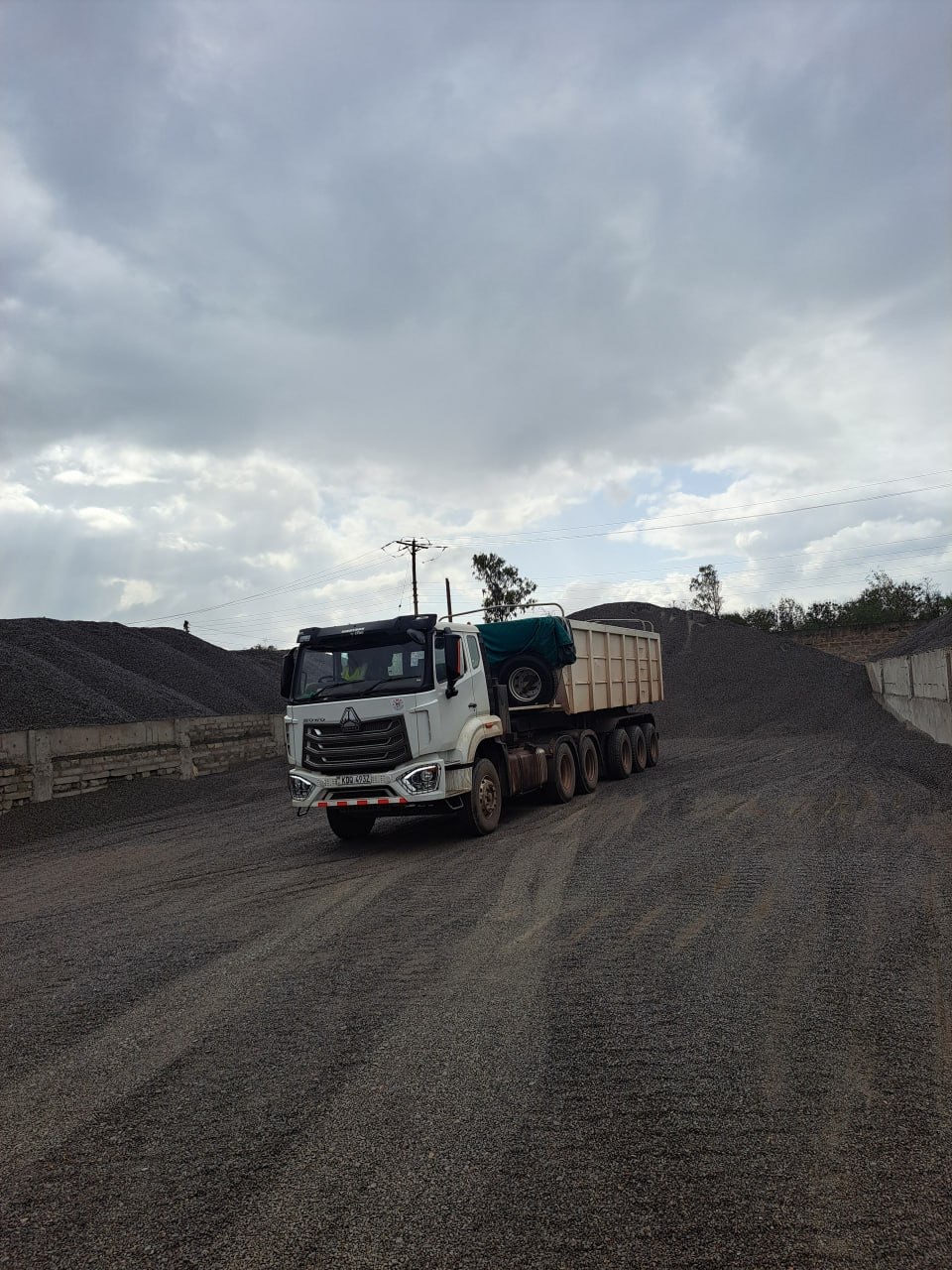 Grikim tipper truck loaded with quarry material at the pit